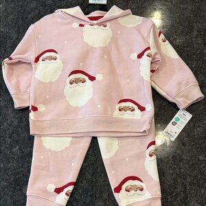 Carter's Light Pink Santa Pajama Set